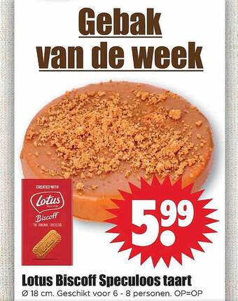 Dirk Lotus biscoff speculaas taart aanbieding