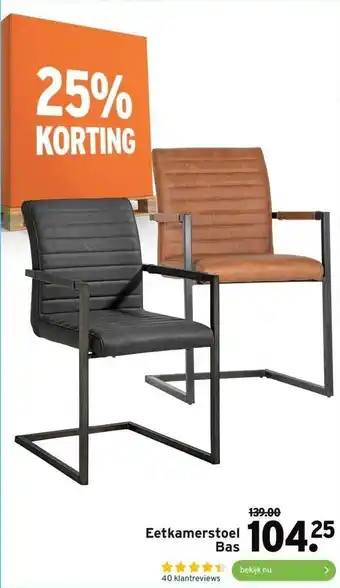 GAMMA Eetkamerstoel bas 25% korting aanbieding