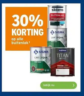 GAMMA Op alle buitenlak 30% korting aanbieding