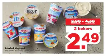 PLUS Almhof Yoghurt Alle bekers a 450-500 gram aanbieding