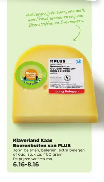 PLUS Klaverland Kaas Boerenbuiten van Plus 400 gram aanbieding