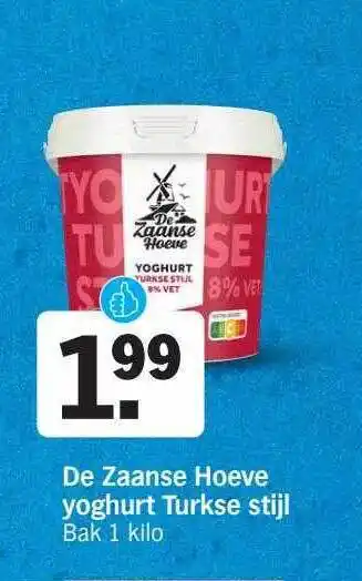 Albert Heijn De zaanse hoeve yoghurt turkse stijl aanbieding