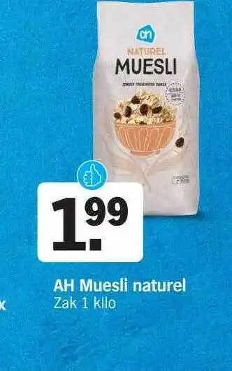 Albert Heijn Ah muesli naturel aanbieding