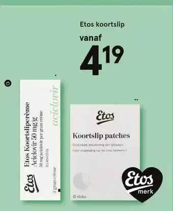 Etos Etos koortslip aanbieding