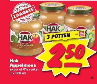 Nettorama Hak appelmoes extra of 0% suiker aanbieding