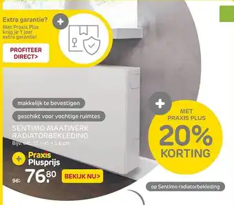 Praxis Sentimo maatwerk radiatorbekleding 20% korting aanbieding