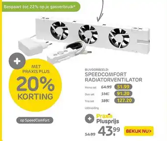 Praxis Speedcomfort radiatorventilator 20% korting aanbieding