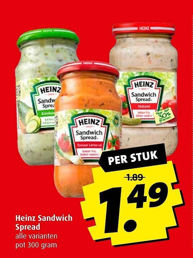 Heinz sandwich spread aanbieding bij Boni