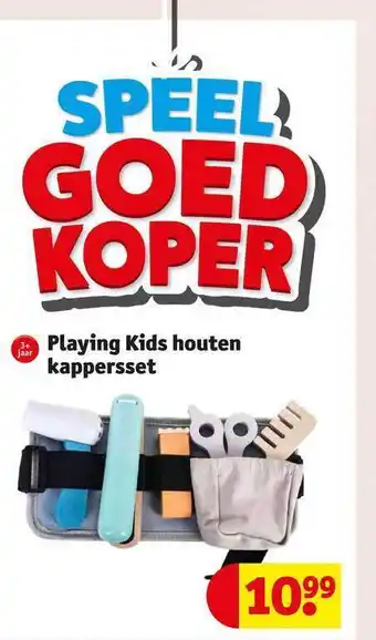 Kruidvat Playing kids houten kappersset aanbieding