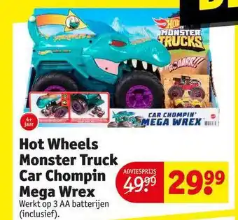 Kruidvat Hot wheels monster truck car chompin mega wrex aanbieding