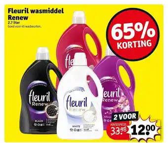 Kruidvat Fleuril wasmiddel renew 65% korting aanbieding