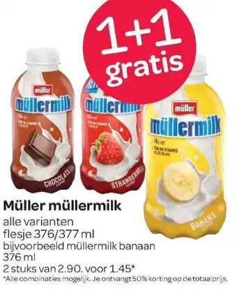 Spar Muller Mullermilk 2*376/377g aanbieding