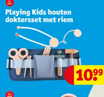 Kruidvat Playing kids houten doktersset met riem aanbieding