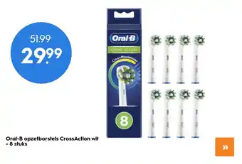 Blokker Oral-B opzetborstels cross action wit - 8 stuks aanbieding