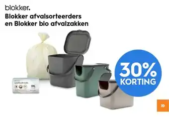 Blokker Afvalsorteerders en blokker bio afvalzakken aanbieding