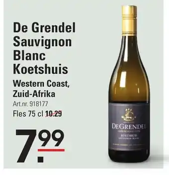 Sligro De Grendel Sauvignon Blanc Koetshuis 750ml aanbieding