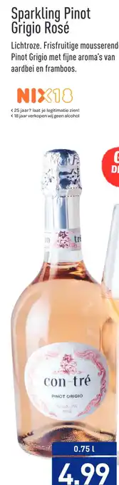 ALDI Sparkling Pinot Grigio Rosé 0,75liter aanbieding