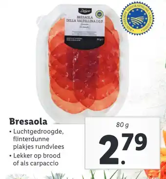 Lidl Bresaola 80g aanbieding