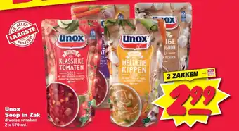 Nettorama Unox soep in zak 2x570ML aanbieding