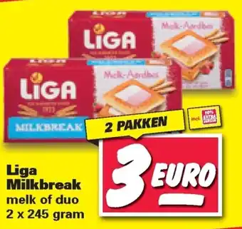 Nettorama Liga milkbreak 2x245 gram aanbieding