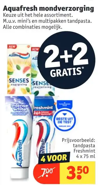 Kruidvat Aquafresh mondverzorging 75ml aanbieding