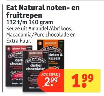 Kruidvat Eat Natural noten- en fruitrepen 140gram aanbieding