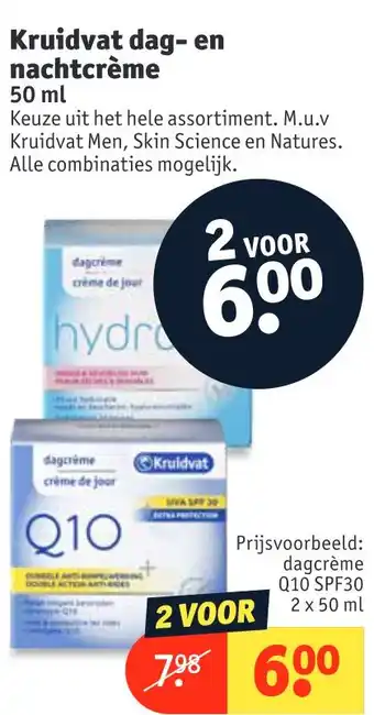 Kruidvat Kruidvat dag- en nachtcrème 50ml aanbieding