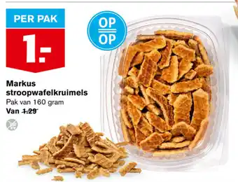 Hoogvliet Markus stroopwafelkruimels 160 gram aanbieding