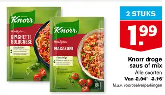 Hoogvliet Knorr droge saus of mix aanbieding