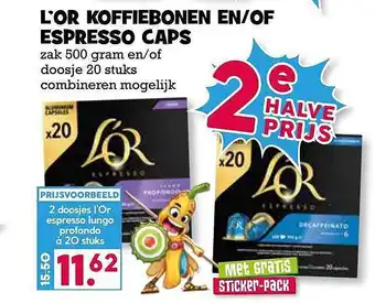 Boon`s Markt L'or koffiebonen en-of espresso caps aanbieding