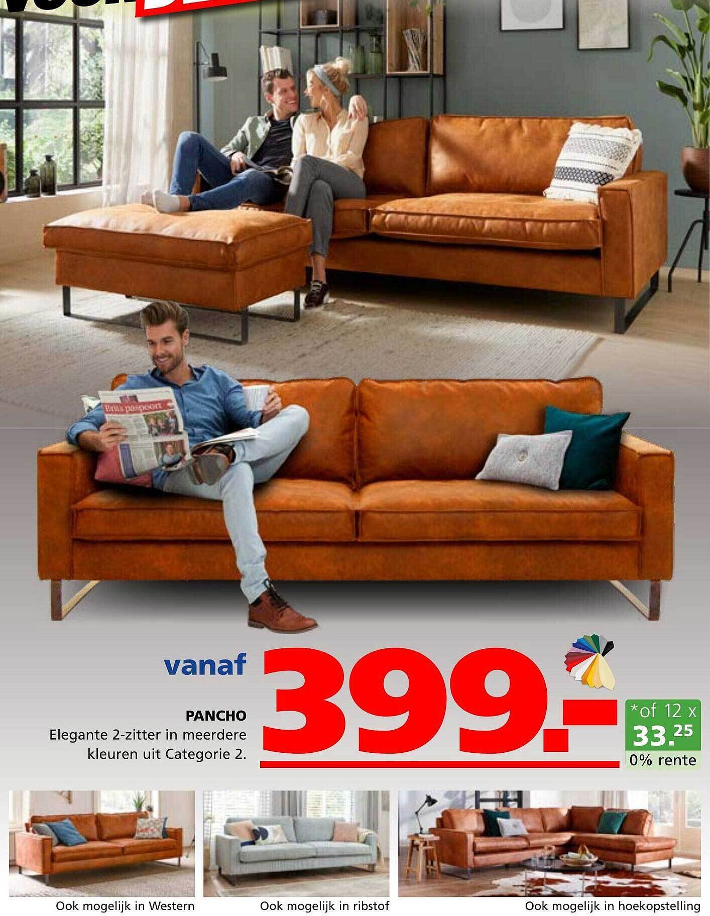 Pancho hoekbank aanbieding bij Seats and Sofas