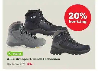 Welkoop Alle grisport wandelschoenen 20% korting aanbieding