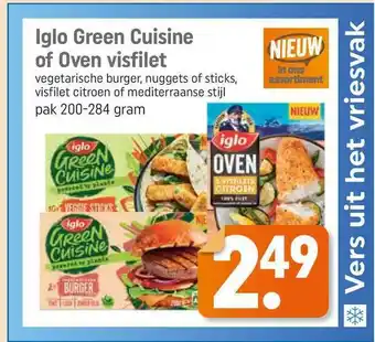 Lekker Makkelijk Iglo Green Cuisine Of Oven Visfilet : Vegetarische Burger, Nuggets Of Sticks, Visfilet Citroen Of Mediterraanse Stijl aanbieding