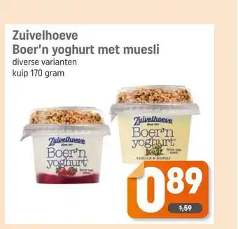 Dagwinkel Zuivelhoeve Boer'n Yoghurt Met Muesli aanbieding