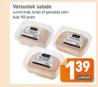 Dagwinkel Versuniek Salade Surimi Krab, Tonijn Of Gerookte Zalm aanbieding