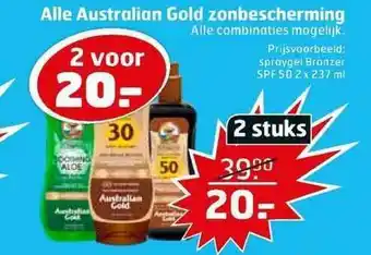 Trekpleister Alle Australian Gold Zonbescherming aanbieding