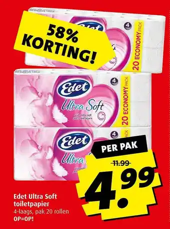 Boni Edet Ultra Soft Toiletpapier 58% Korting aanbieding