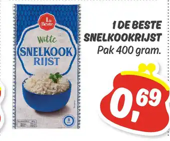 Dekamarkt 1 de beste snelkookrijst pak 400 gram. aanbieding