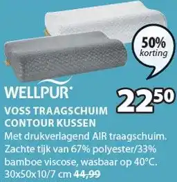 Jysk Voss traagschuim contour kussen aanbieding