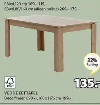 Jysk Vedde eettafel aanbieding