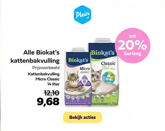 Plein.nl Alle biokat's kattenbakvulling tot 20% korting aanbieding