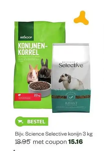 Welkoop Science selective konijn 3 kg aanbieding