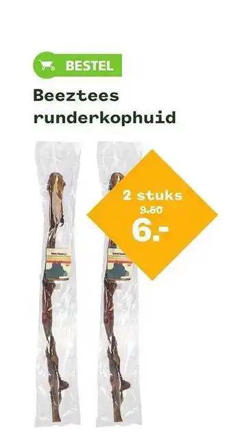 Welkoop Beeztees runderkophuid aanbieding