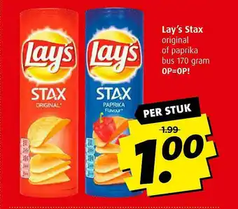 Boni Lay's Stax Original Of Paprika aanbieding