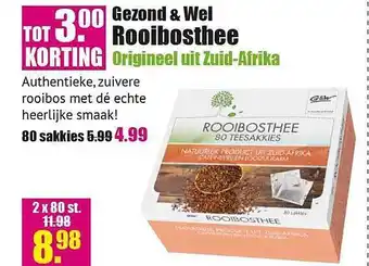 Gezond & Wel Gezond & wel rooibosthee origineel uit zuid-afrika tot 3.⁰⁰ korting aanbieding