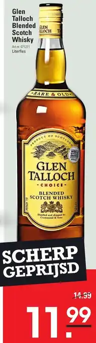 Sligro Glen Talloch Blended Scotch whisky 1L aanbieding