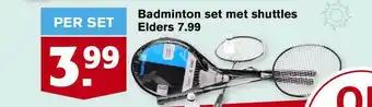 Hoogvliet Badminton set met shuttles aanbieding