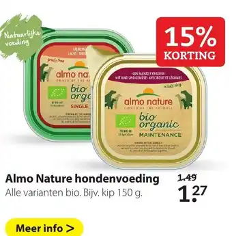 Pets Place Almo Nature Hondenvoeding 150g aanbieding