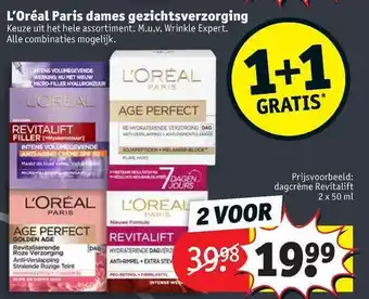 Kruidvat L'oréal paris dames gezichtsverzorging 2x50 ml aanbieding