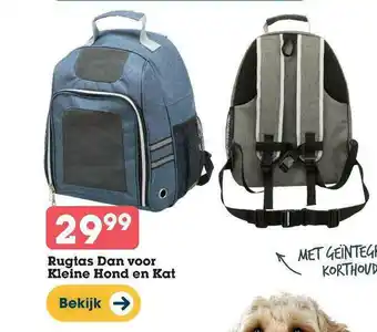 Discus Rugtas dan voor kleine hond en kat aanbieding